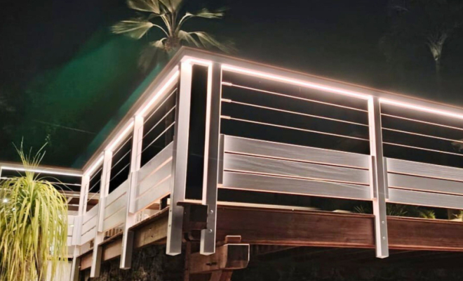 garde corps bois sur mesure éclairé